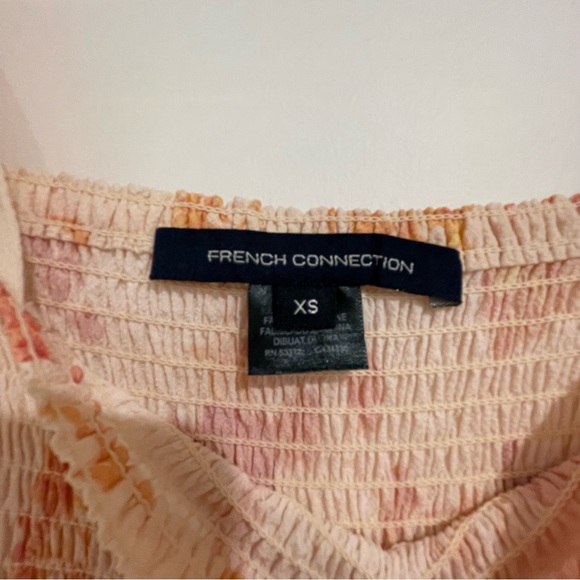 French Connection Drape Floral Frill Dress XS - Picture 2 of 6